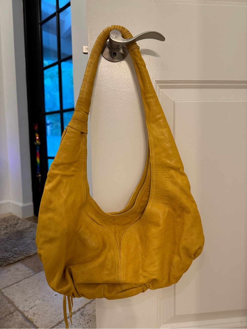 Jack Rabbit Vintage Mustard Yellow Leather Hobo Bag